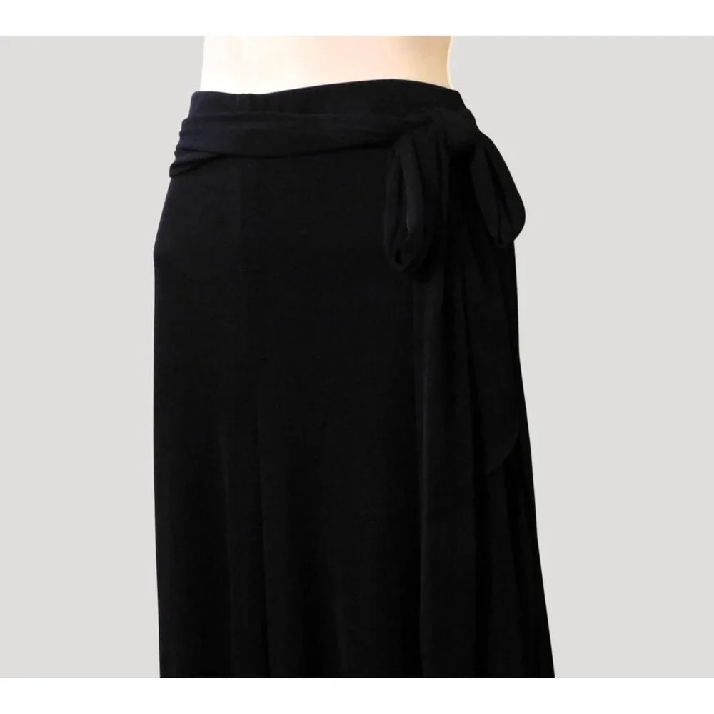 Blu Sage Dressy Pants Womens XL Black Wide Leg Sheer Overlay - Picture 2 of 9